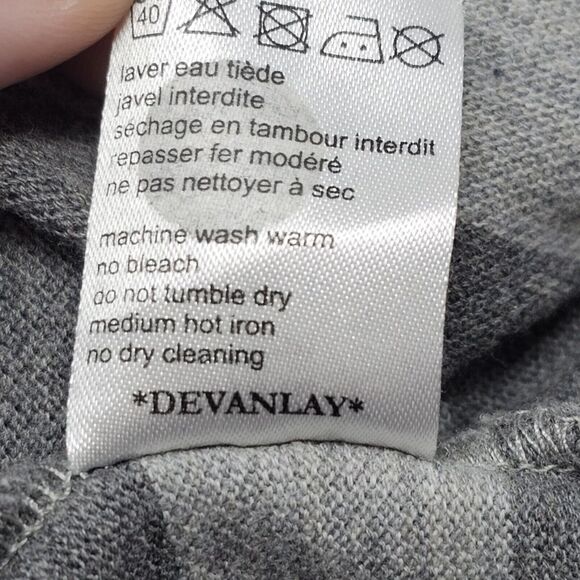 Lacoste Polo Shirt Size 4 Gray Striped Big L Logo Crocodile Outdoors Preppy Men - Picture 9 of 13